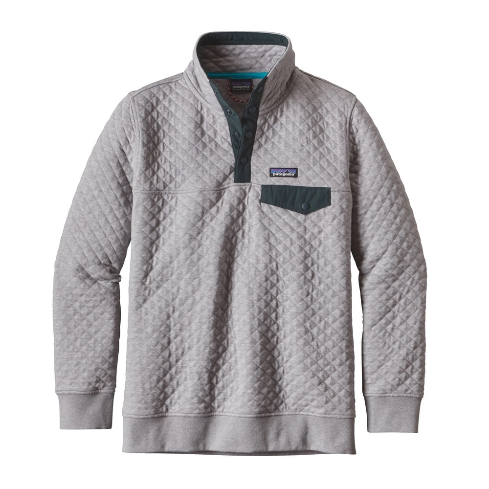 Patagonia Women's XS Gray Organic Cotton Quilt Snap-T Pullover Sweater‎